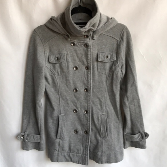 Ezekiel gray herringbone double-breasted hoodie jacket, size M - Picture 1 of 13